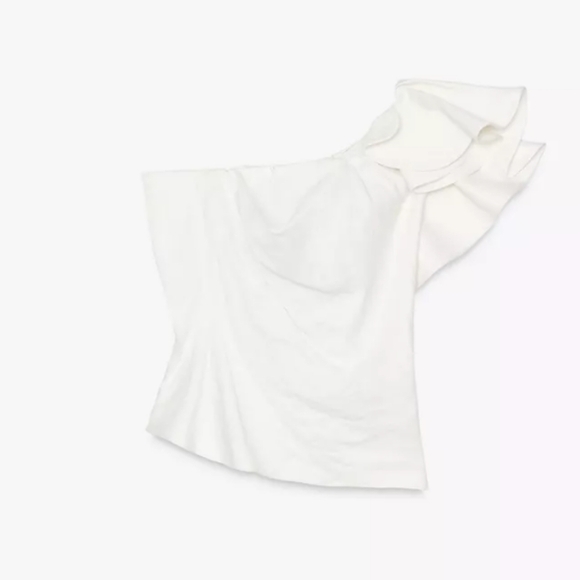 Zara Voluminous Ruffle Top ZW Collection - Picture 7 of 8